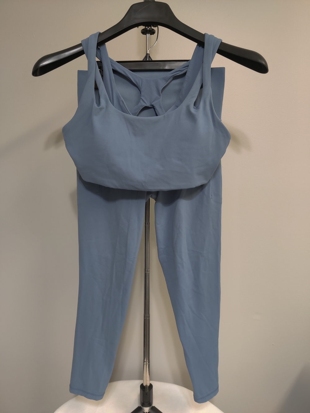 Athleta Dusty Blue Leggings and Bra Set - Size Small
